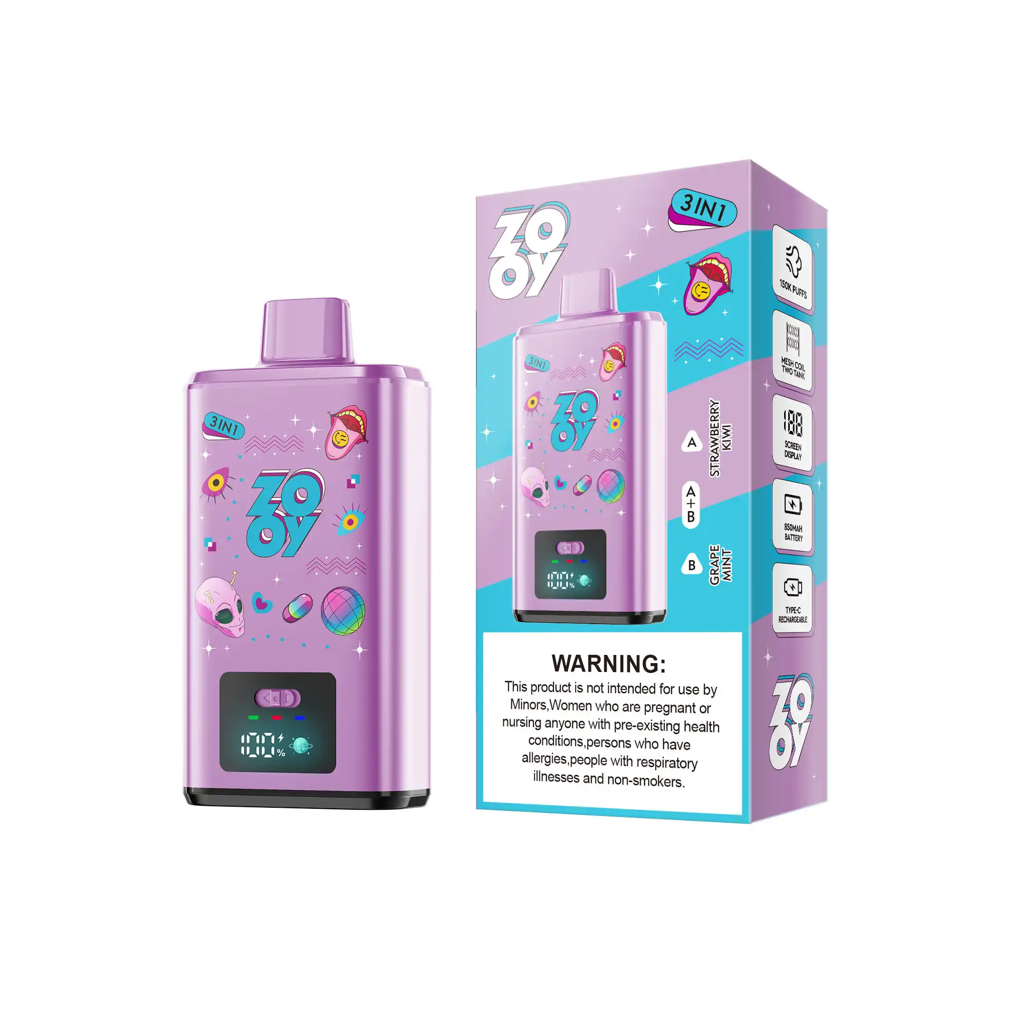 Zooy 150K – High-Capacity 3-in-1 Triple Flavor Switch Vape in EU